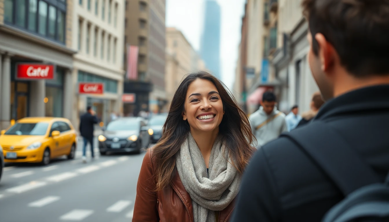 Receiving a friendly smile from a stranger